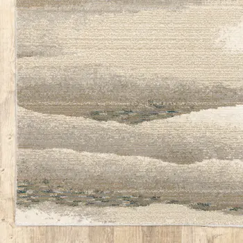 8' Blue And Gray Abstract Runner Rug