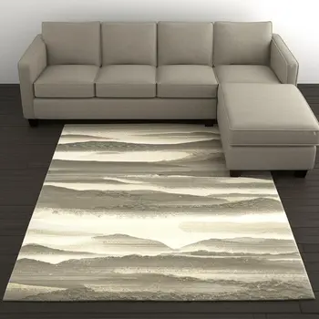 9' X 12' Blue and Gray Abstract Power Loom Area Rug