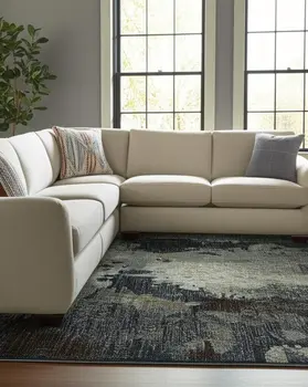 9' X 12' Navy Blue Abstract Power Loom Area Rug