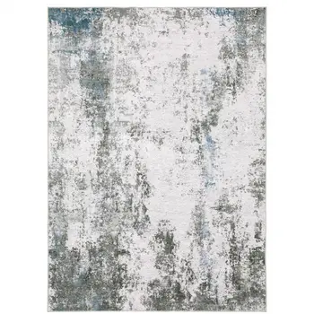 4' X 6' Silver and Gray Abstract Non Skid Area Rug