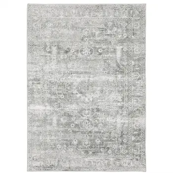 4' X 6' Sage Green Oriental Non Skid Area Rug