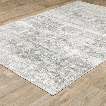 4' X 6' Sage Green Oriental Non Skid Area Rug