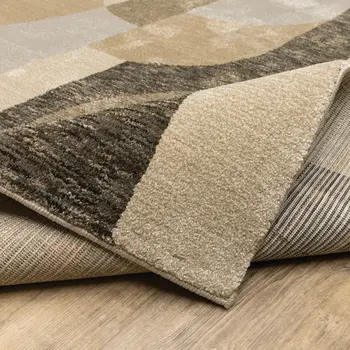 8' Green And Ivory Geometric Runner Rug