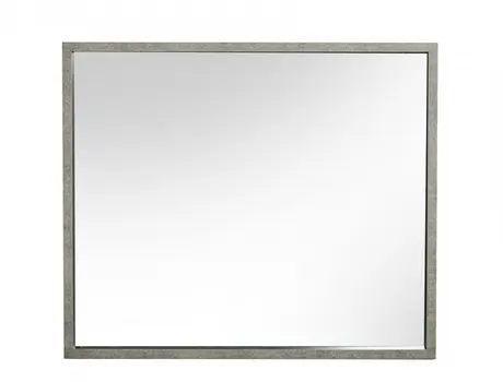 34" Gray Faux Concrete Framed Accent Mirror