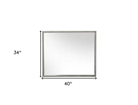 34" Gray Faux Concrete Framed Accent Mirror