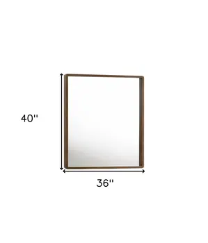 40" Brown Wood Framed Accent Mirror
