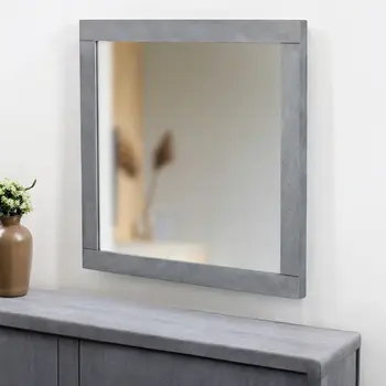 35" Gray Wood Framed Accent Mirror