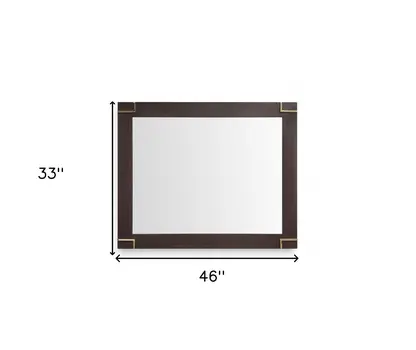33" Brown and Gold Wood Framed Accent Mirror