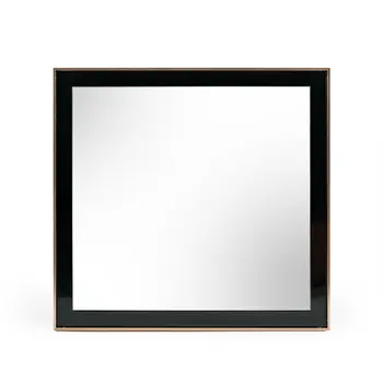 39" Rose Gold and Black Wood and Metal Framed Accent Mirror