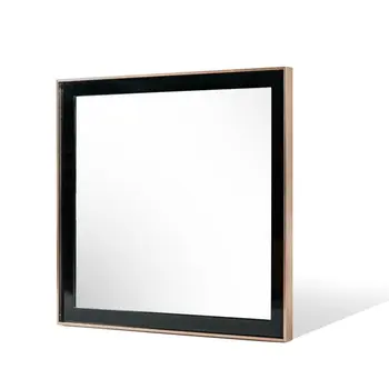 39" Rose Gold and Black Wood and Metal Framed Accent Mirror
