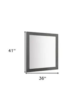 36" Gray Wood Framed Accent Mirror