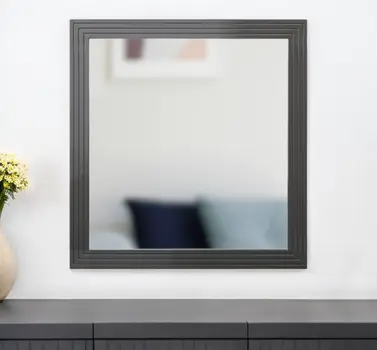 36" Gray Wood Framed Accent Mirror