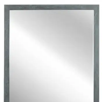 40" Dark Gray Solid Wood Framed Accent Mirror