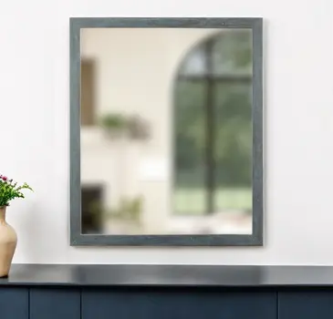 40" Dark Gray Solid Wood Framed Accent Mirror