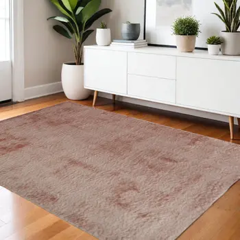 4' X 6' Pink Shag Tufted Handmade Area Rug
