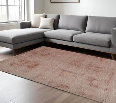 5' X 8' Pink Shag Tufted Handmade Area Rug