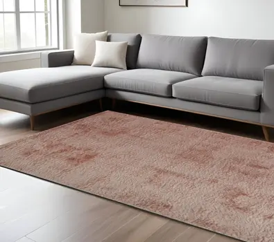 8' X 10' Pink Shag Hand Tufted Area Rug