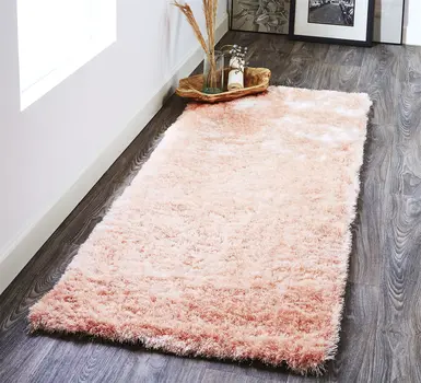 6' Pink Shag Tufted Handmade Runner Rug