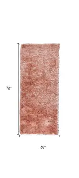 6' Pink Shag Tufted Handmade Runner Rug