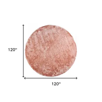 10' Pink Round Shag Tufted Handmade Area Rug