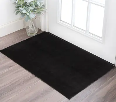 2' X 3' Black Shag Tufted Handmade Area Rug