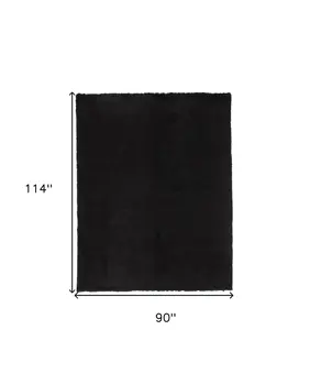8' X 10' Black Shag Tufted Handmade Area Rug