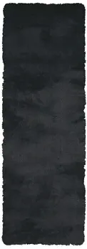 6' Black Shag Hand Tufted Runner Rug