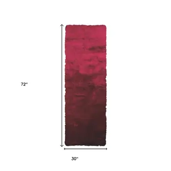 6' Merlot Shag Hand Tufted Runner Rug