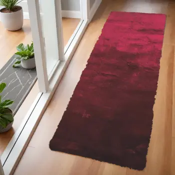 6' Merlot Shag Hand Tufted Runner Rug