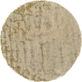 10' Tan And Taupe Round Shag Tufted Handmade Area Rug