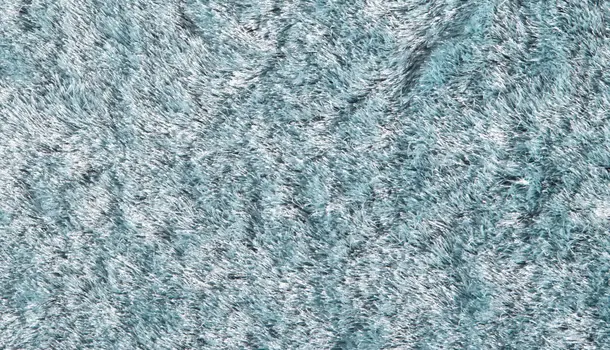 6' Blue And Silver Shag Tufted Handmade Runner Rug