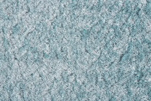 6' Blue And Silver Shag Tufted Handmade Runner Rug