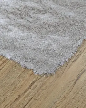 5' X 8' Gray And Silver Shag Handmade Area Rug
