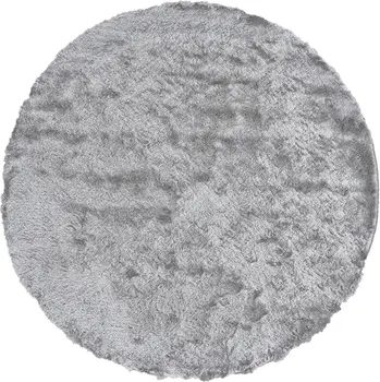 10' Gray And Silver Round Shag Tufted Handmade Area Rug