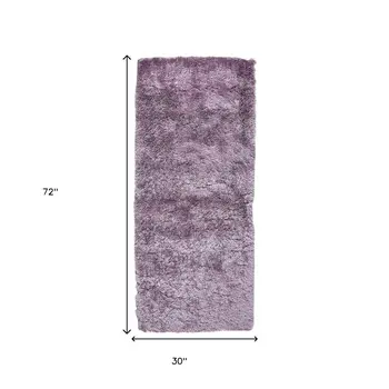 6' Purple Shag Tufted Handmade Runner Rug