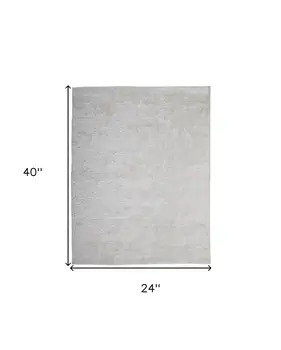 2' X 3' White Shag Tufted Handmade Area Rug