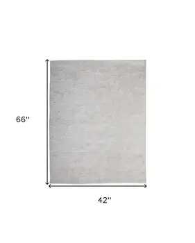 4' X 6' White Shag Tufted Handmade Area Rug