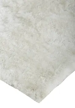 5' X 8' White Shag Tufted Handmade Area Rug