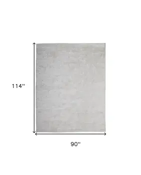 8' X 10' White Shag Tufted Handmade Area Rug