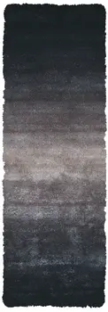 6' Charcoal Shag Hand Tufted Runner Rug
