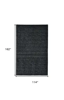 10' X 13' Black Wool Hand Woven Area Rug