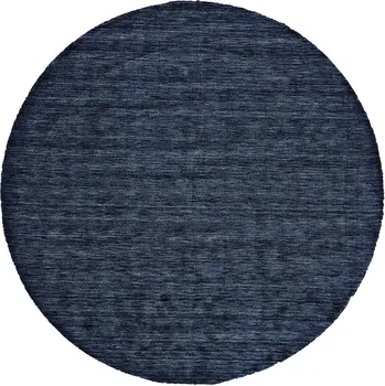 8' Blue Round Wool Hand Woven Area Rug