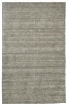 10' X 13' Gray and Ivory Wool Hand Woven Area Rug