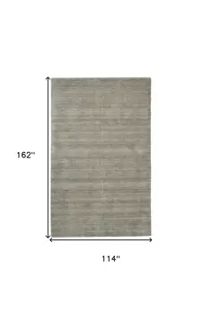 10' X 13' Gray and Ivory Wool Hand Woven Area Rug