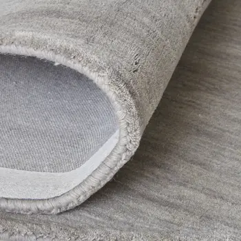 10' Gray and Ivory Round Wool Hand Woven Area Rug