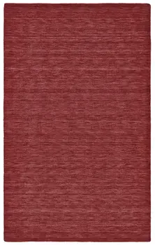 5' X 8' Red Wool Hand Woven Stain Resistant Area Rug