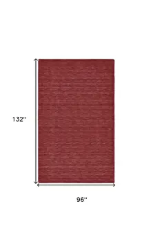 8' X 11' Red Wool Hand Woven Area Rug
