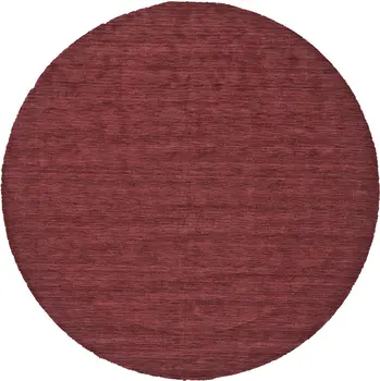 10' Red Round Wool Hand Woven Area Rug