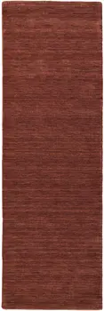 8' Orange And Red Wool Hand Woven Stain Resistant Runner Rug