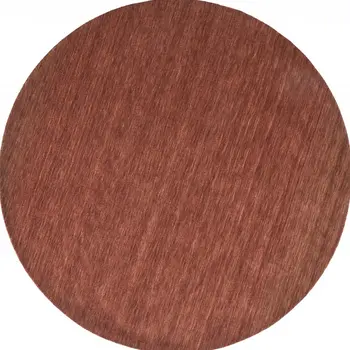 8' Orange and Red Round Wool Hand Woven Area Rug